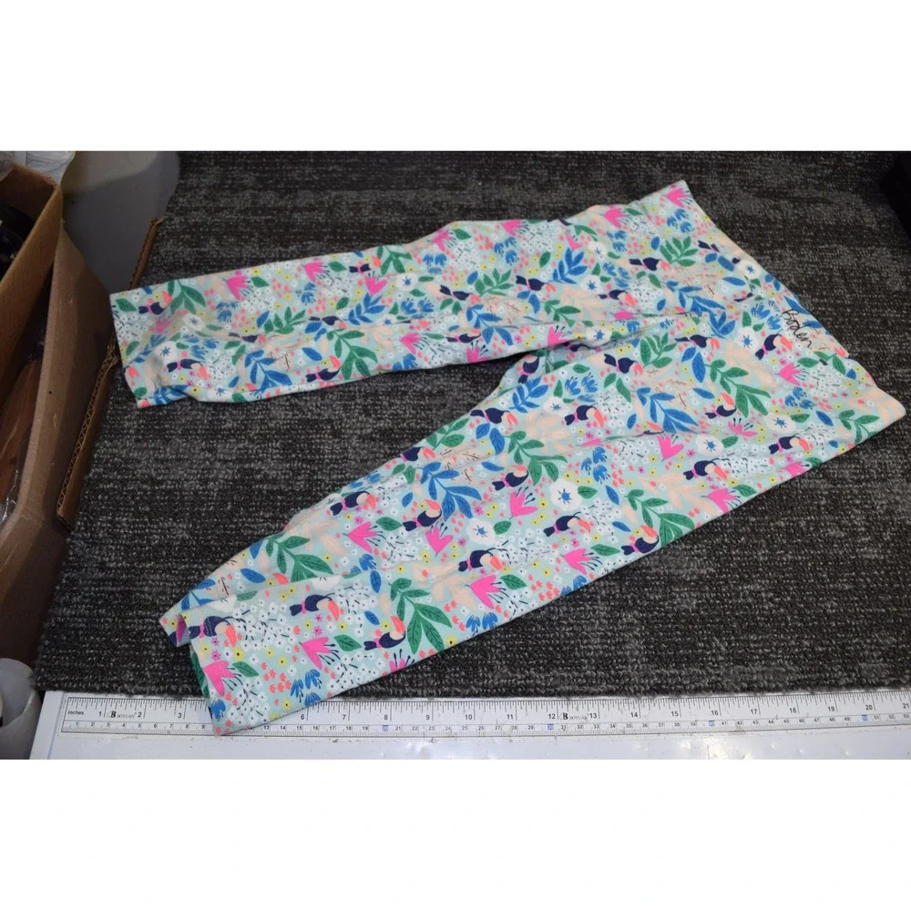 Boden Fun Bird Tropical Print Pull On Pants PJ Bottoms GIRLS 11 12
